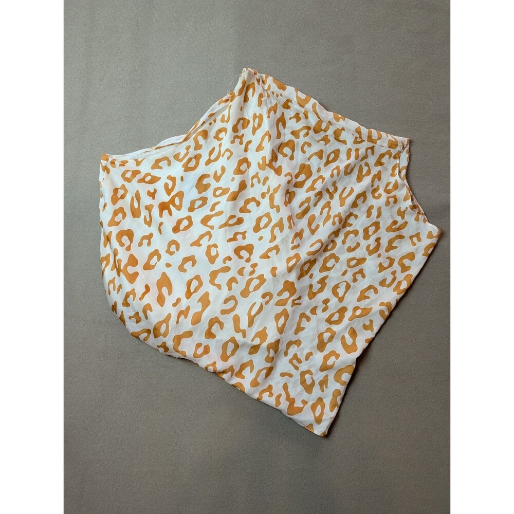 Tyche one shoulder gold leopard print top women's S style T-5815 NWTs